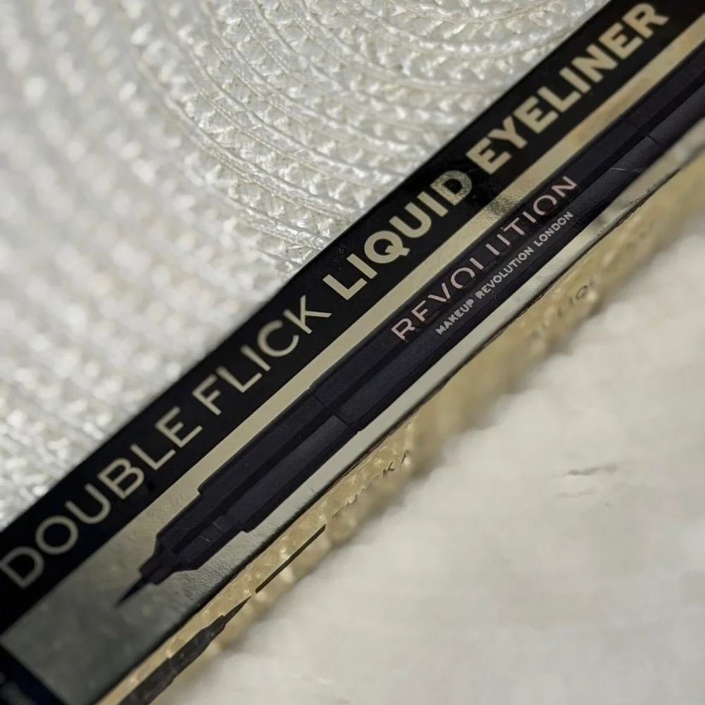 Revolution Beauty Double Flick Liquid Eyeliner Duo Thick Thin Tips Black Vegan